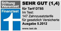 Sehr gute Zahnzusatzversicherung: Tarif DT85