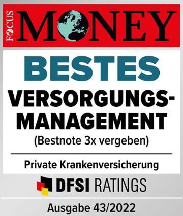 Testurteil Focus Money: Bestes Versorgungsmanagement